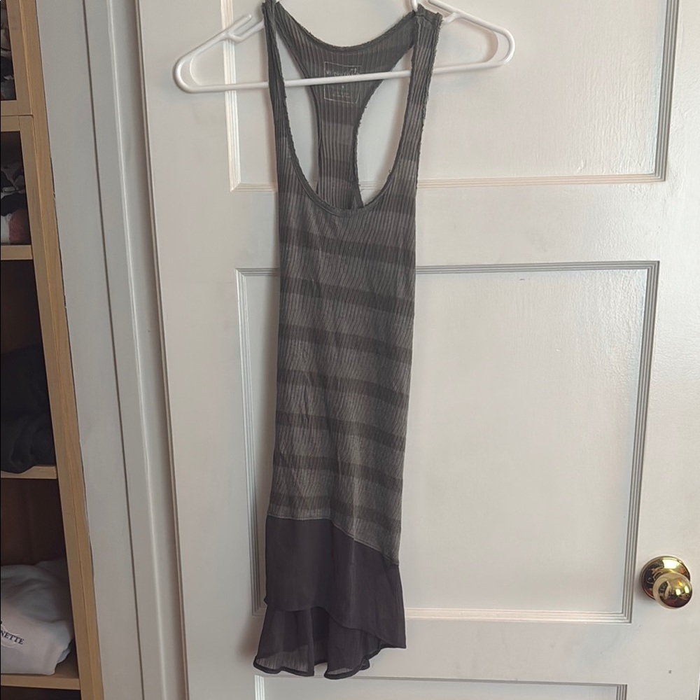 Free People Gray and Black Striped Dress